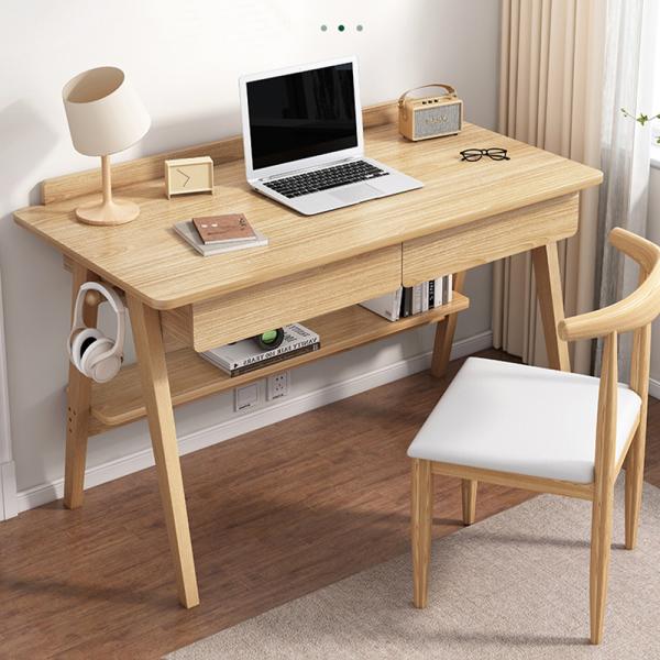 Großhandel B2B Massivholz Arbeits Tisch Computer Schreibtisch 120cm Kautschuk Set mit Stuhl